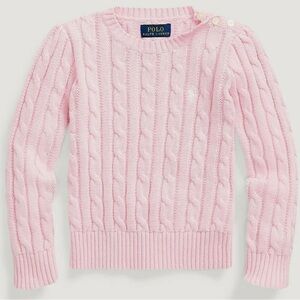 Pink Ralph Lauren Polo Cable Knit Sweater